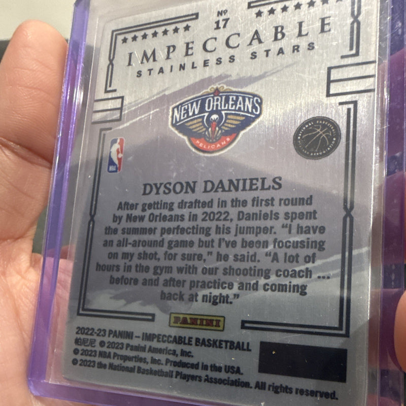 Panini Impeccable 2022-23 Stainless Stars #17 Dyson Daniels Rookie Pelicans2