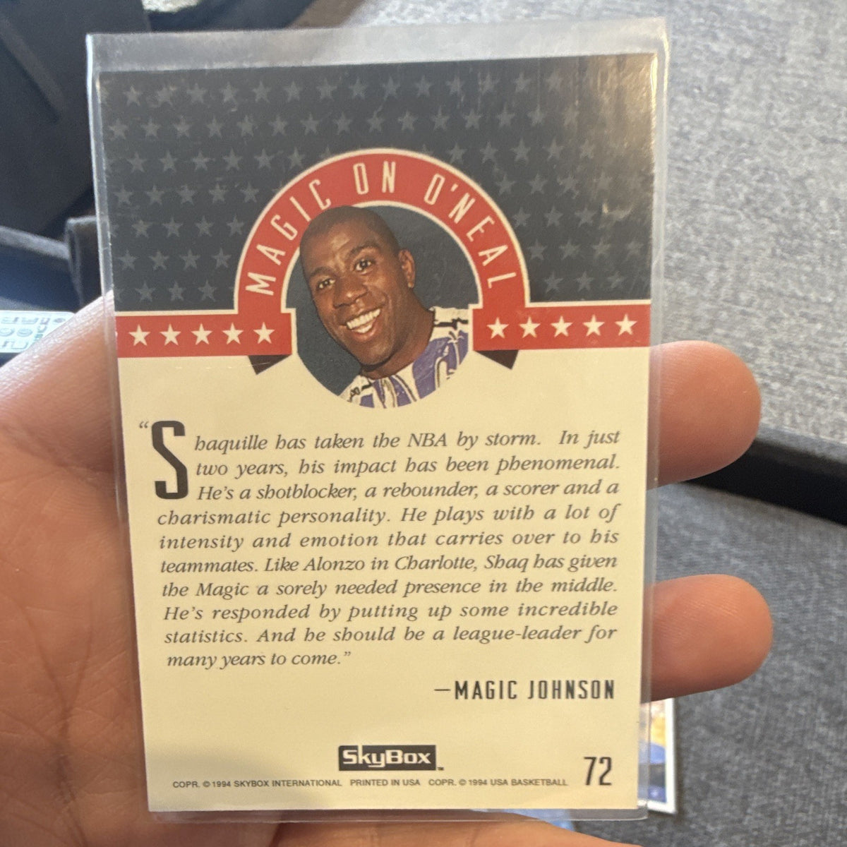 SkyBox Magic On 1994 USA Basketball Shaquille O'Neal #72 Insert Card1