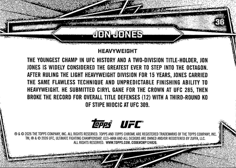 Jon Jones Base 36 Topps Chrome NM1