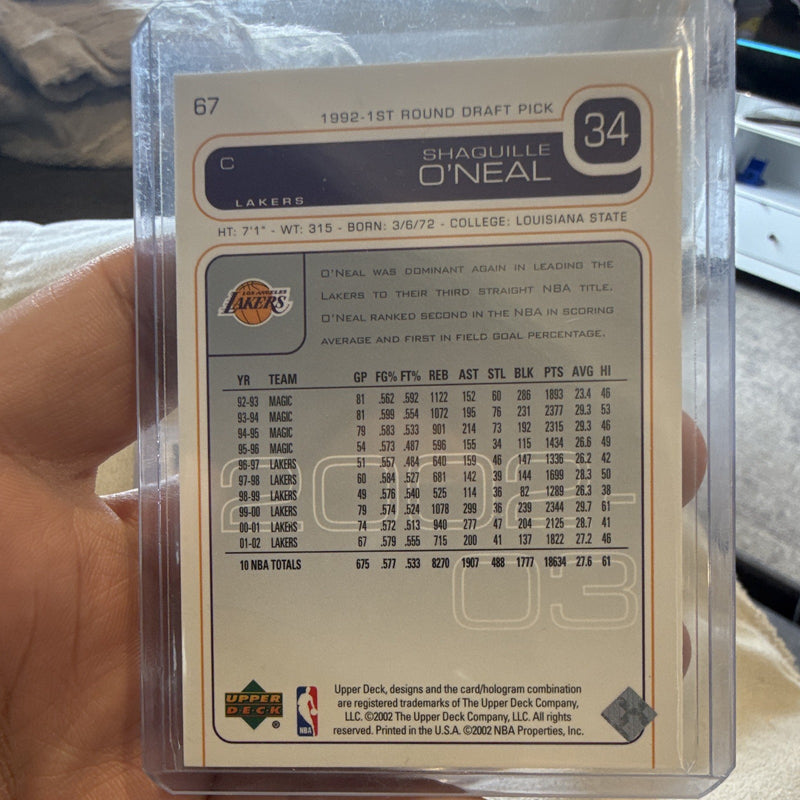 Upper Deck Shaquille O'Neal Base Set Los Angeles Lakers NBA 2002 #671