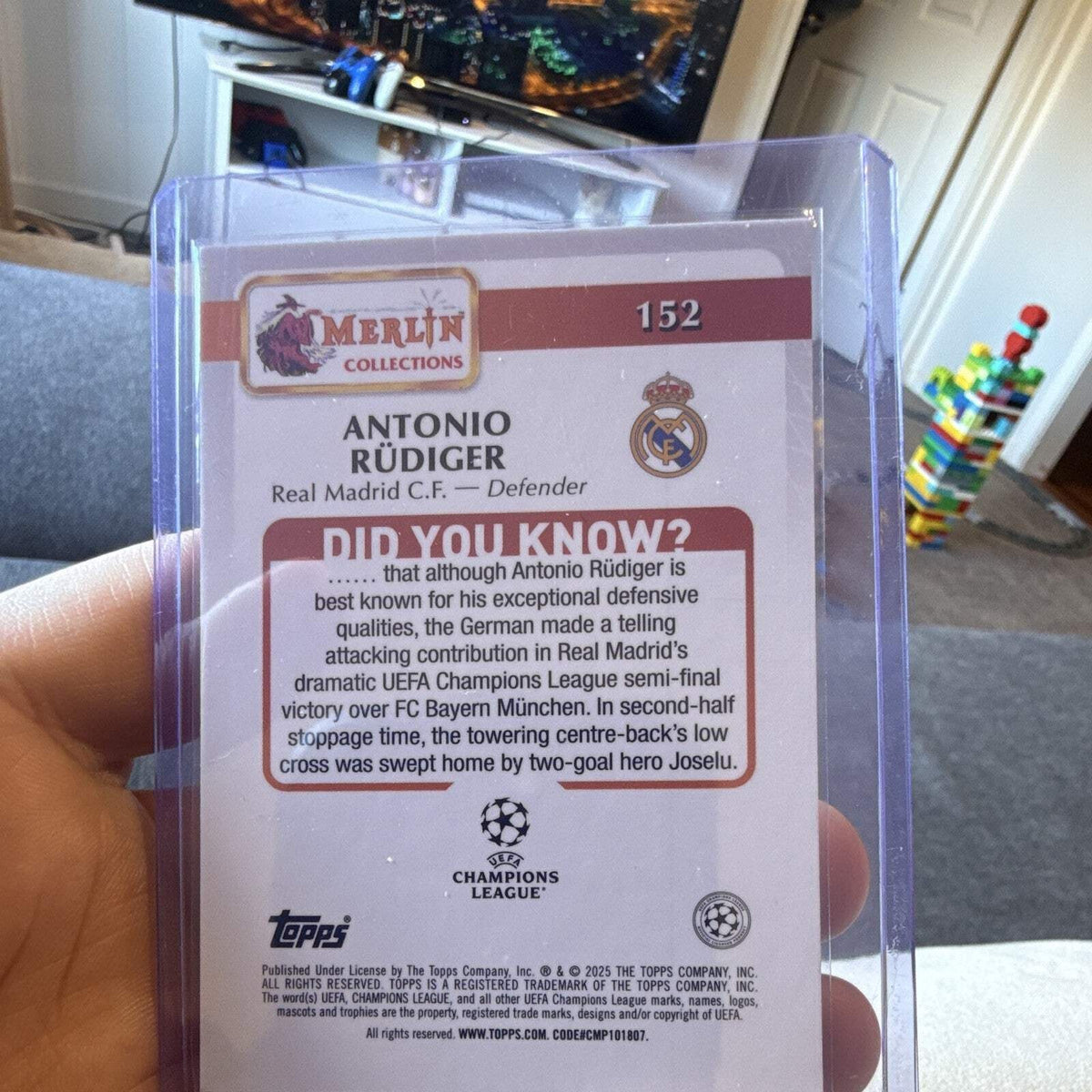 Topps Merlin Collections Antonio Rüdiger Parallel/Variety UEFA CL #1522