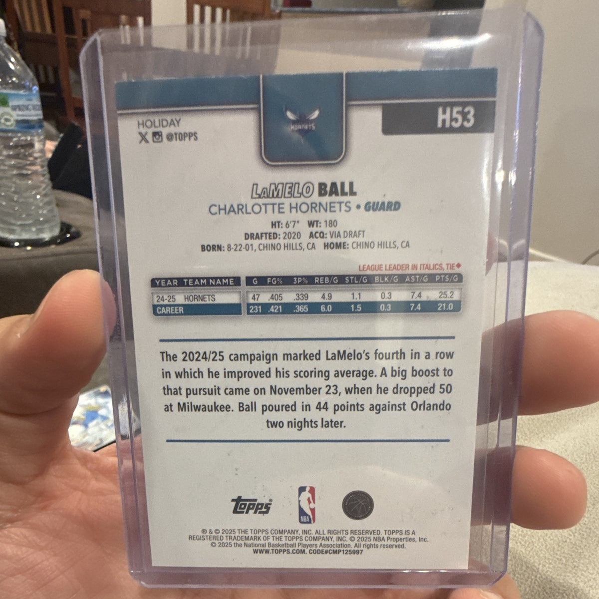 Topps Holiday Insert LaMelo Ball Charlotte Hornets H53 NBA 2024 251