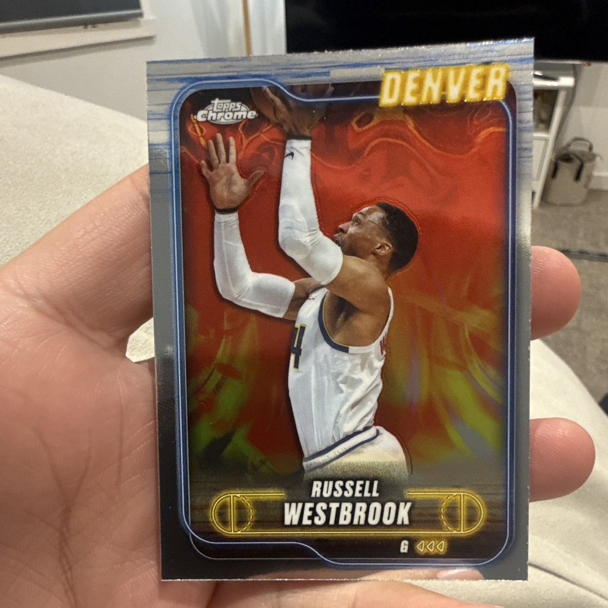 Topps Chrome Russell Westbrook Denver Nuggets #125 Hologram Basketball Card0