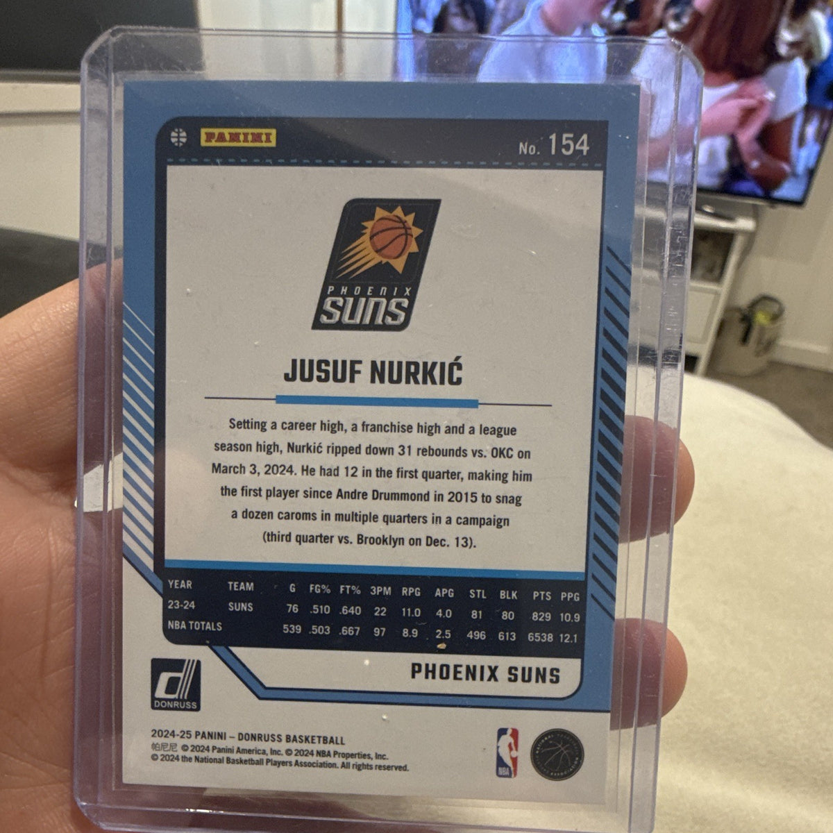 Panini Donruss 2024 25 Jusuf Nurkić Phoenix Suns #154 Serial Numbered 48/851