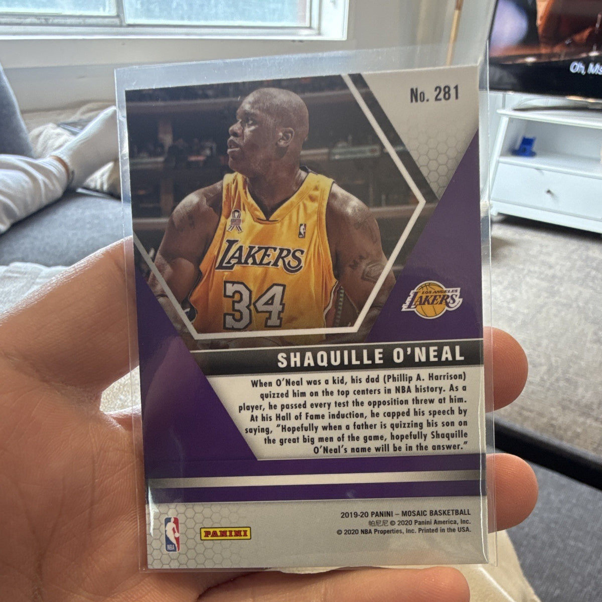 Panini 2019 20 Mosaic Hall of Fame Insert #281 Shaquille O'Neal Lakers1