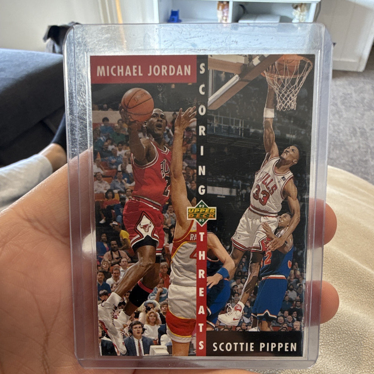 Upper Deck 1992 93 Scoring Threats #62 Michael Jordan Scottie Pippen0