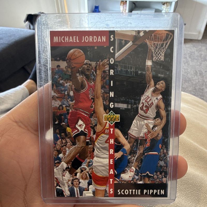 Upper Deck 1992 93 Scoring Threats #62 Michael Jordan Scottie Pippen0