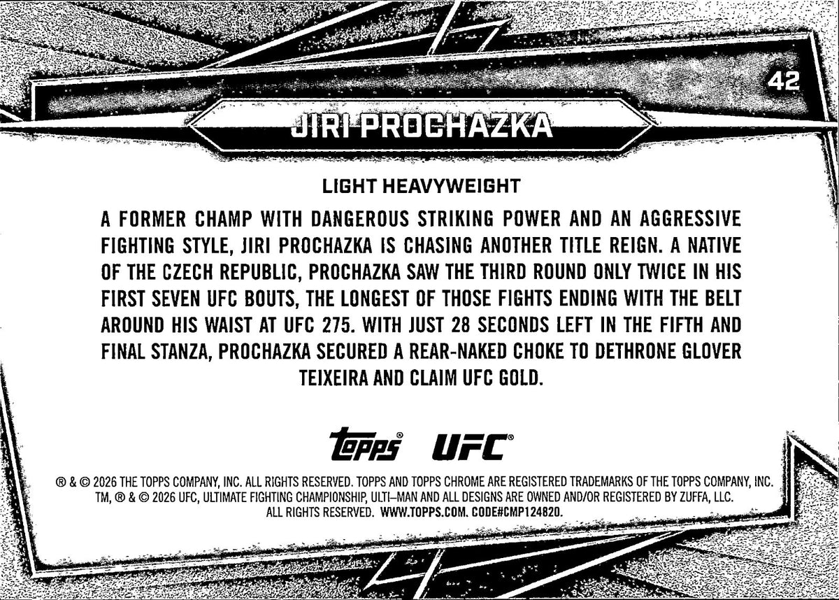 Jiri Prochazka Base 42 Topps Chrome NM1