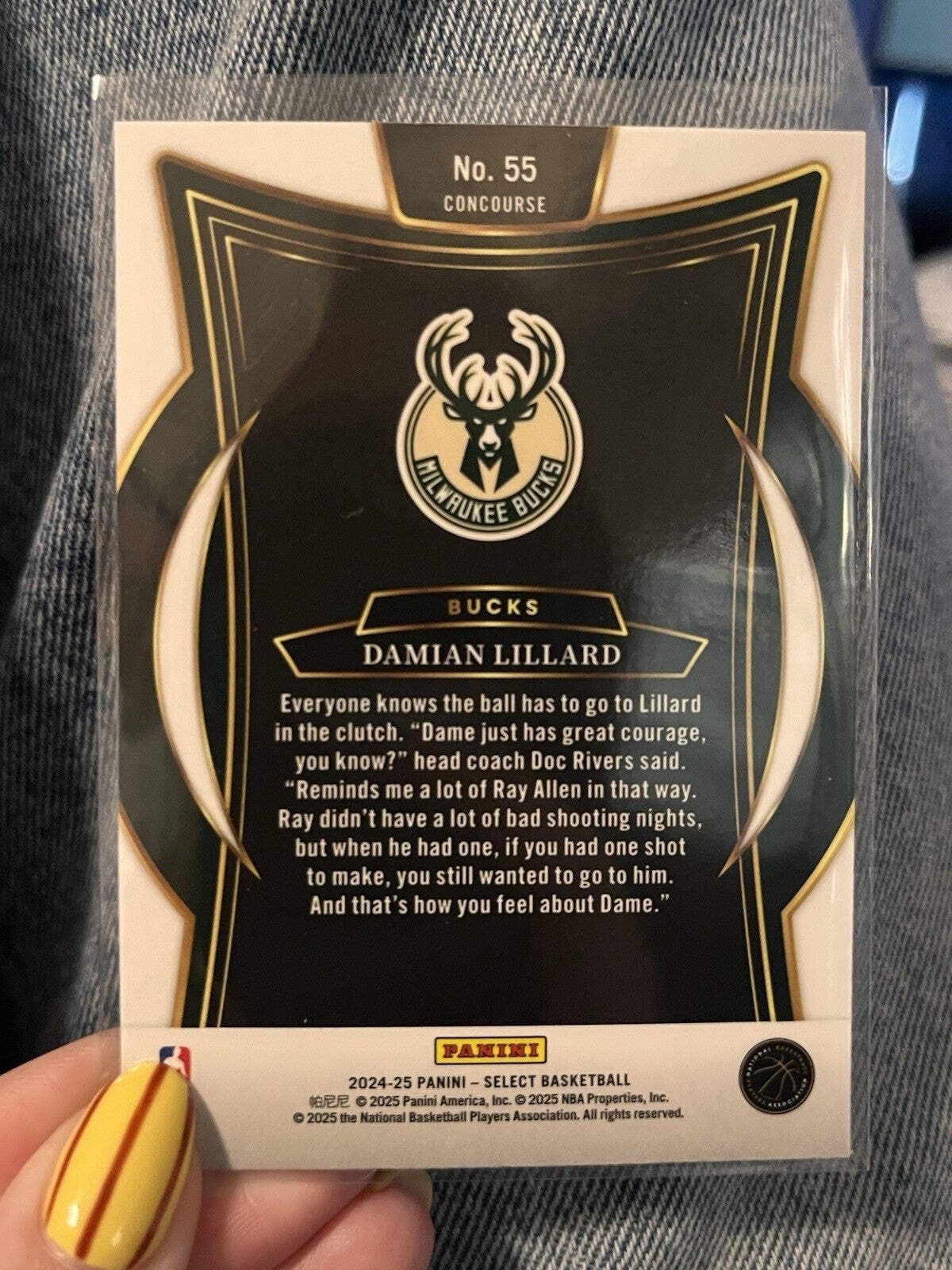 Panini Select Damian Lillard Concourse #55 Milwaukee Bucks NBA Basketball2