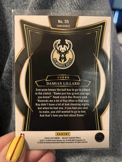 Panini Select Damian Lillard Concourse #55 Milwaukee Bucks NBA Basketball2