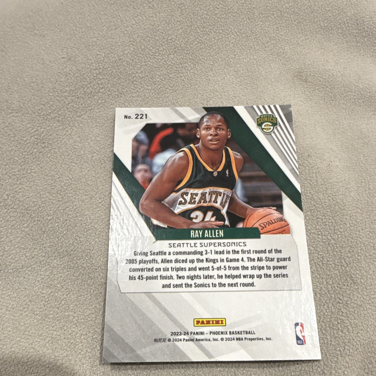 Panini Phoenix 2023 24 Ray Allen Insert Seattle Supersonics 221 NBA1