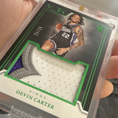 Panini Noir Devin Carter RC Jersey Memorabilia Sacramento Kings RJM DEV 20/253