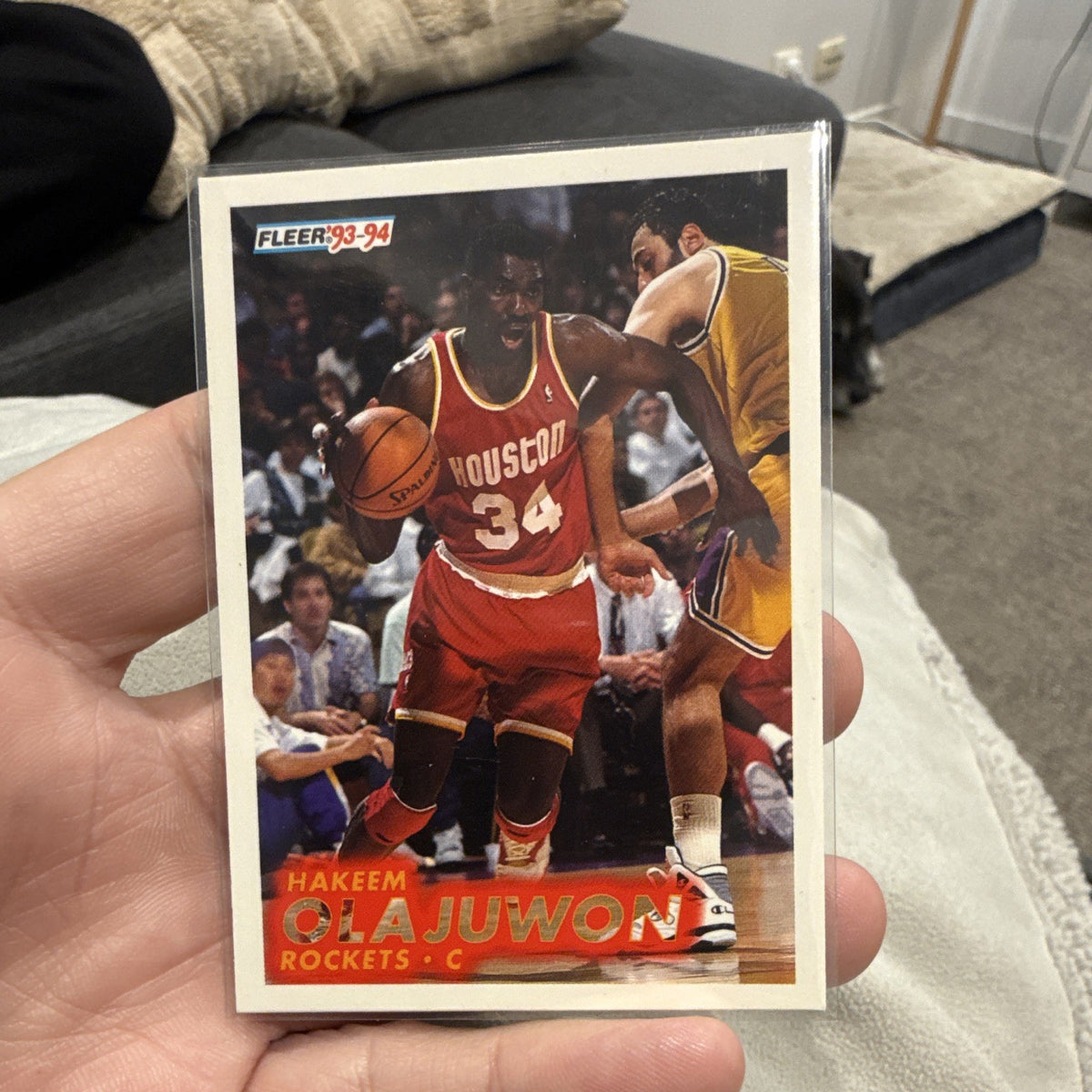 Fleer 1993 94 Hakeem Olajuwon Houston Rockets #79 Base Set NBA Card0