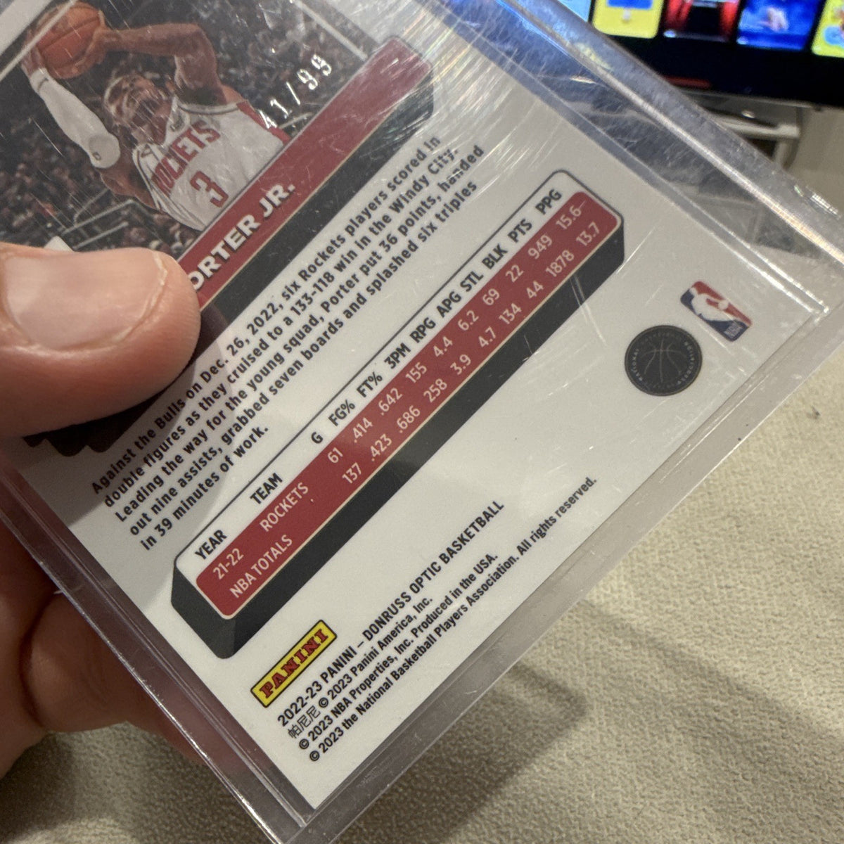 Panini Donruss Optic 2022 23 Kevin Porter Jr. Red /99 Rockets #1463