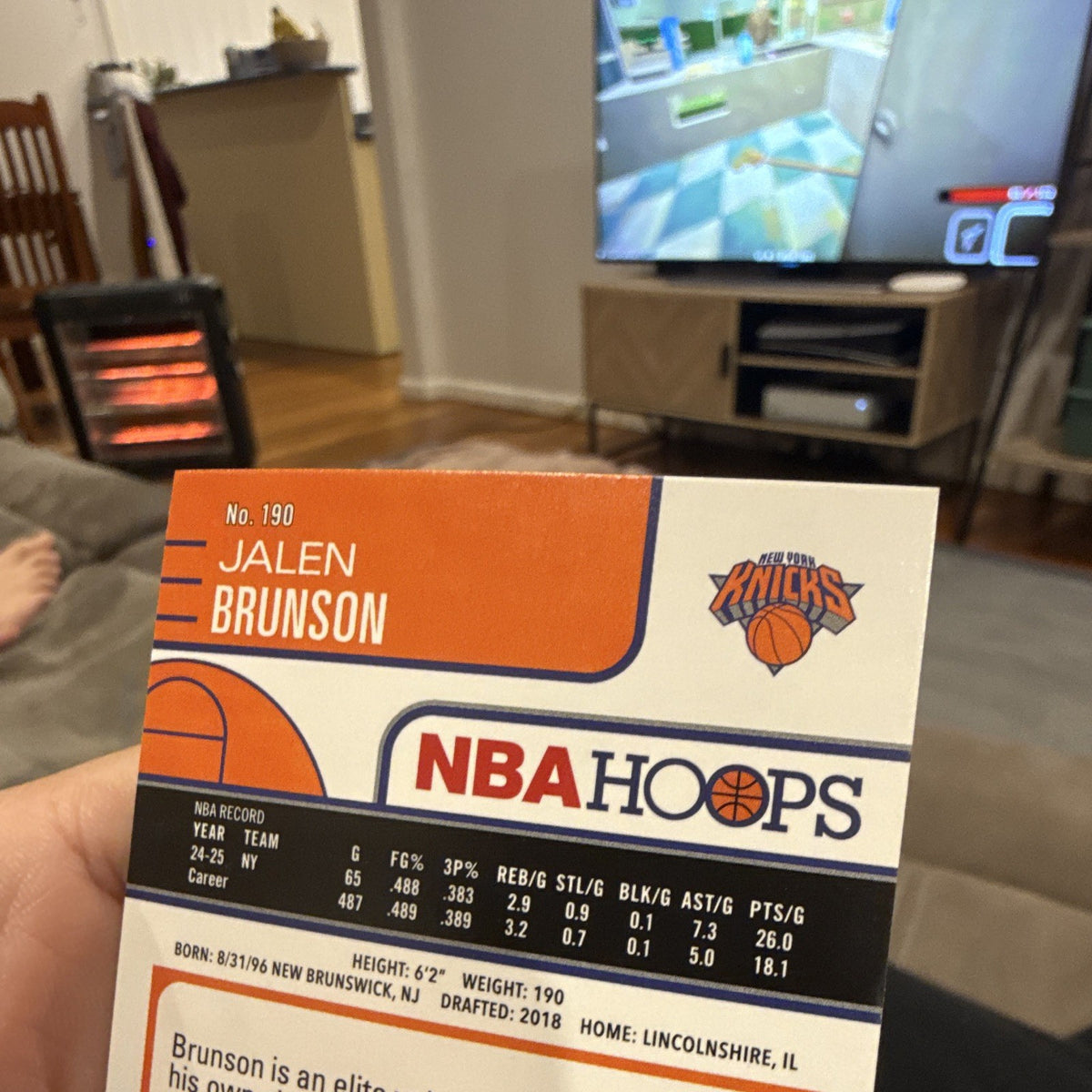 NBA Hoops Jalen Brunson NY Knicks #190 Hologram Basketball Card 24 25 (2026)2