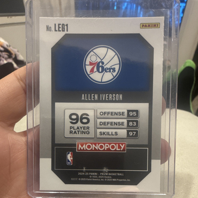 Panini Prizm Monopoly Allen Iverson Insert Philadelphia 76ers LEG1 2024 251