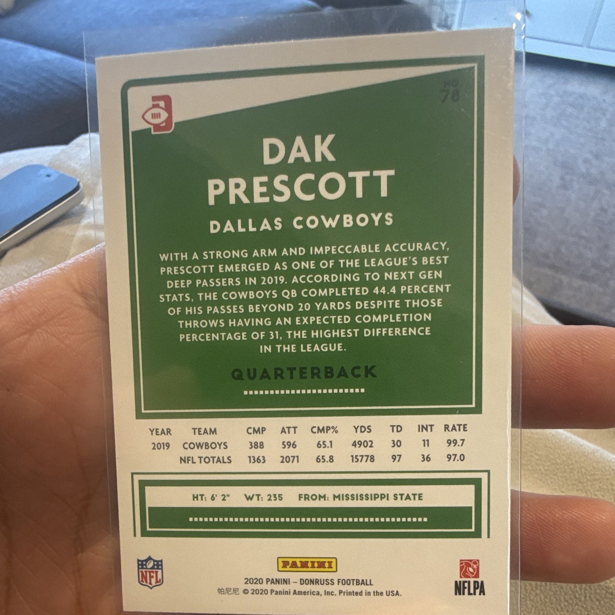 2020 Panini Donruss Dak Prescott Dallas Cowboys #78   Press Proof1