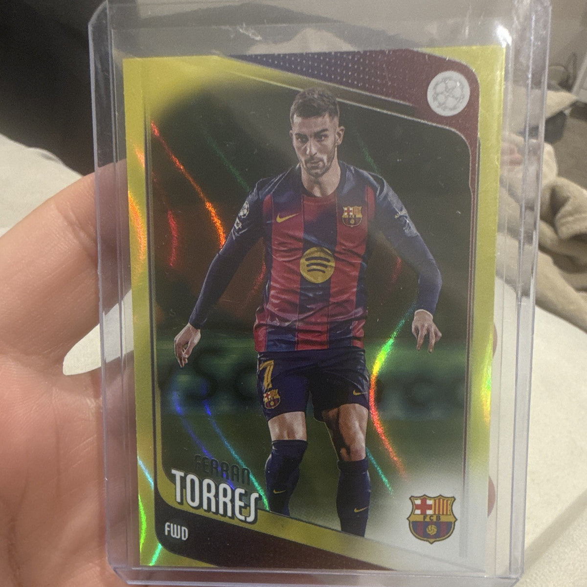 Topps Ferran Torres Yellow Refractor Topps Chrome UEFA Champions League 1380