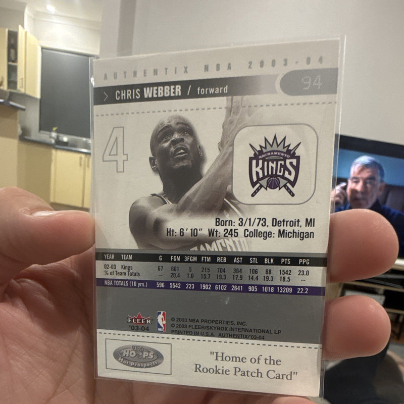 Chris Webber Base Fleer Authentix NBA 2003 04 #94 Sacramento Kings1