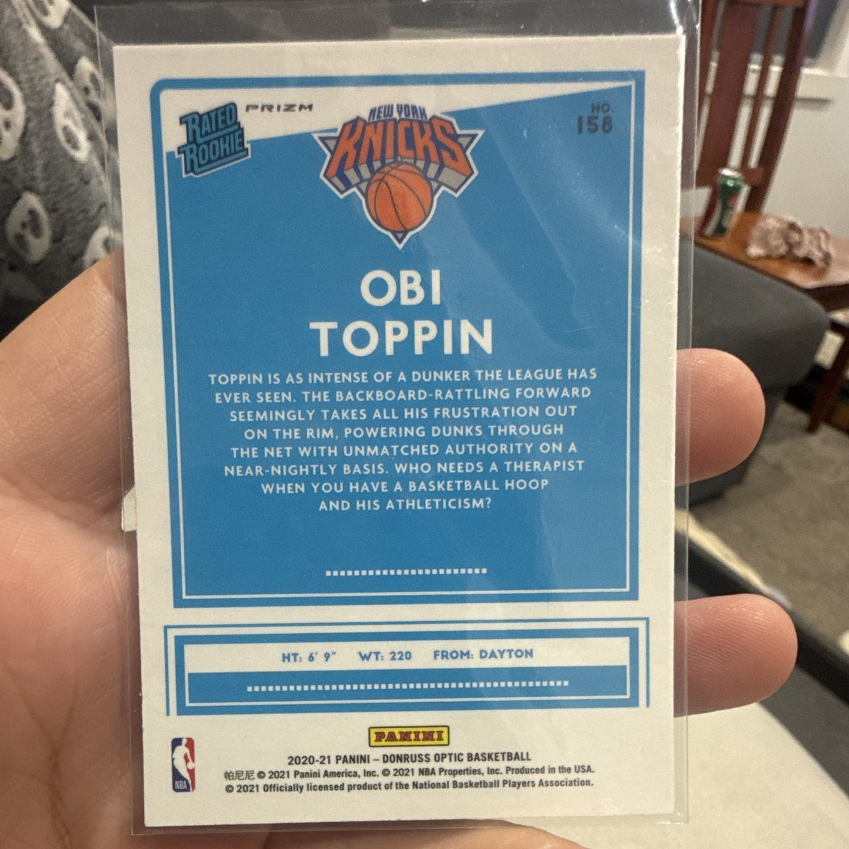Panini 2020 21 Donruss Optic Obi Toppin Rated Rookie #158 Pink Parallel1