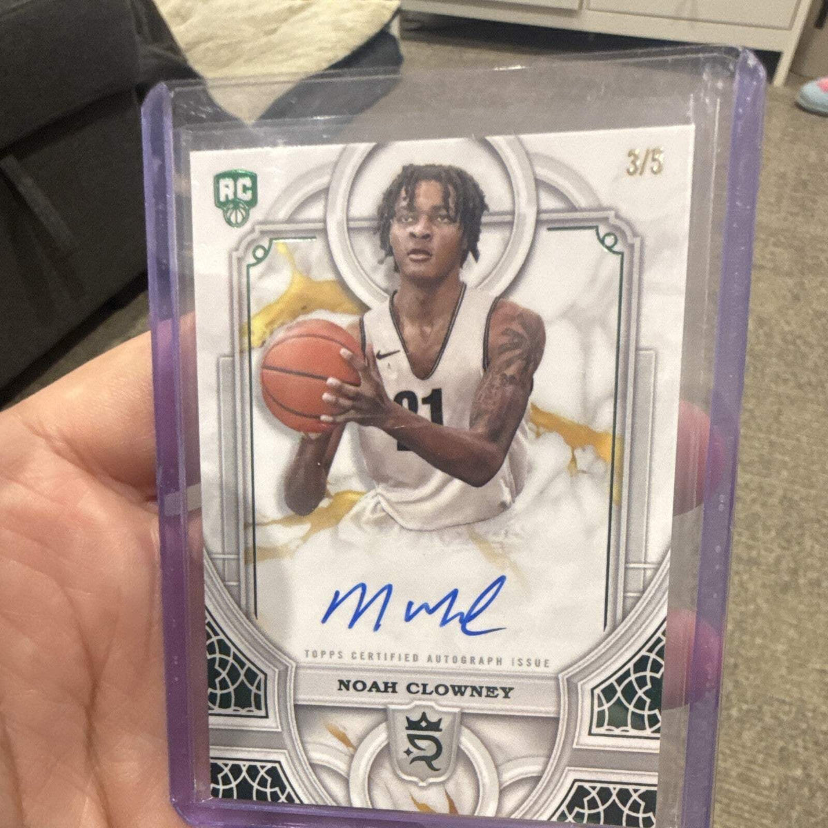 Noah Clowney 2023/24 Topps Royalty Collection RA NC RC Auto 3/50