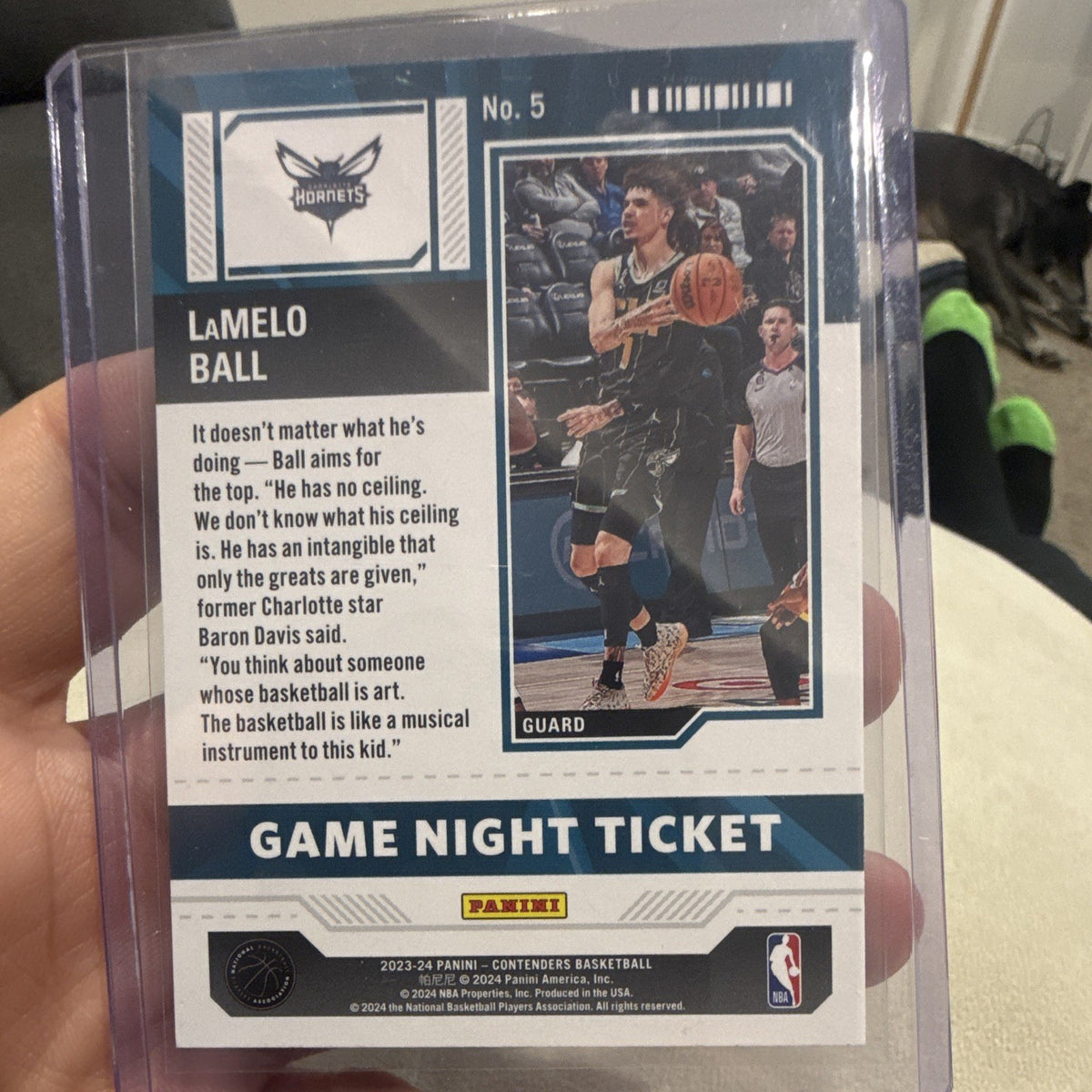 Panini Contenders 2023 24 LaMelo Ball Game Night Ticket Charlotte Hornets No. 51
