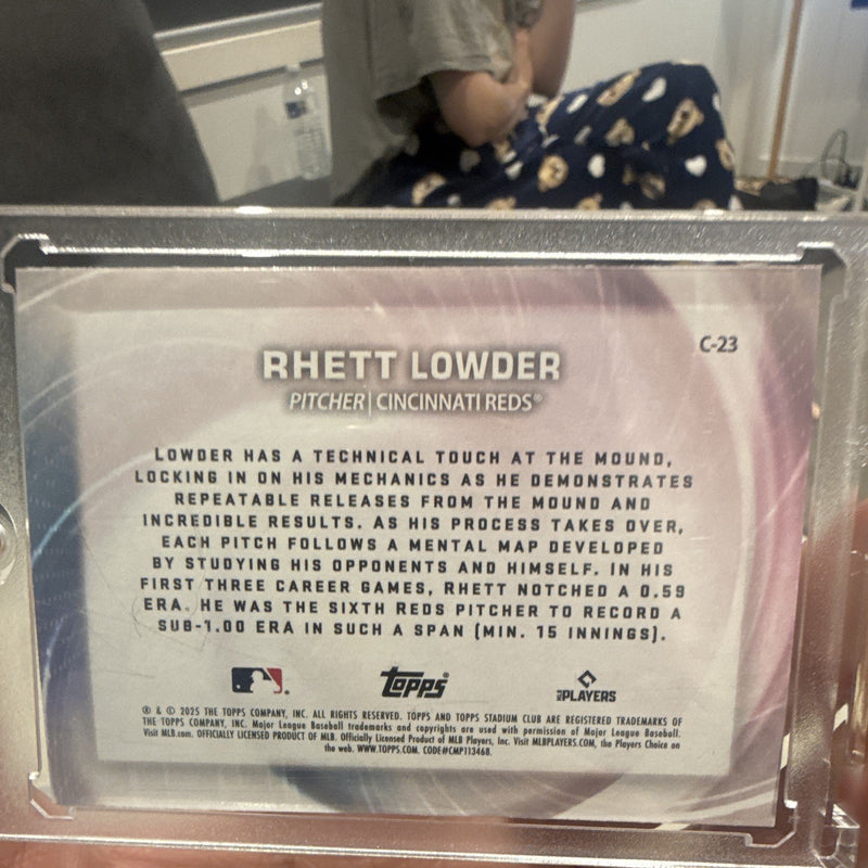 Topps Rhett Lowder Rookie Insert Stadium Club Concentration C 23 Reds 20251