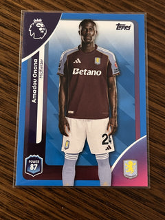 Amadou Onana Parallel Topps Premier League 2025/26 #26 Aston Villa1