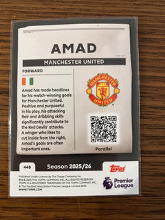 Amad Parallel Insert Topps Premier League Headlines 2025/26 #448 Man Utd2