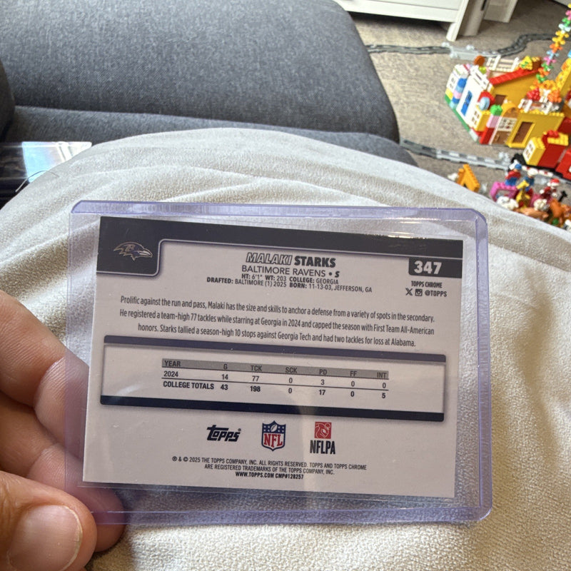 Topps 2025 Topps Chrome Rookies Malaki Starks Baltimore Ravens RC #347 39/753