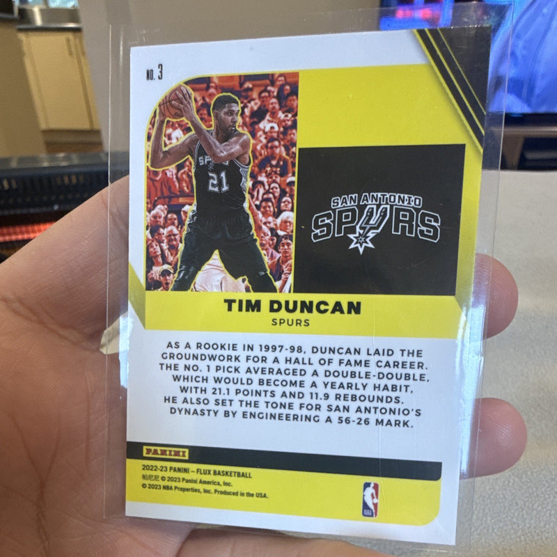 Panini 2022 23 Flux Basketball Tim Duncan Hall Influx Insert No. 3 Spurs1