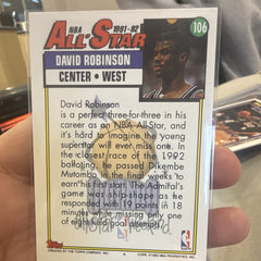 Topps David Robinson 1991 92 NBA All Star Insert Basketball Card #1061