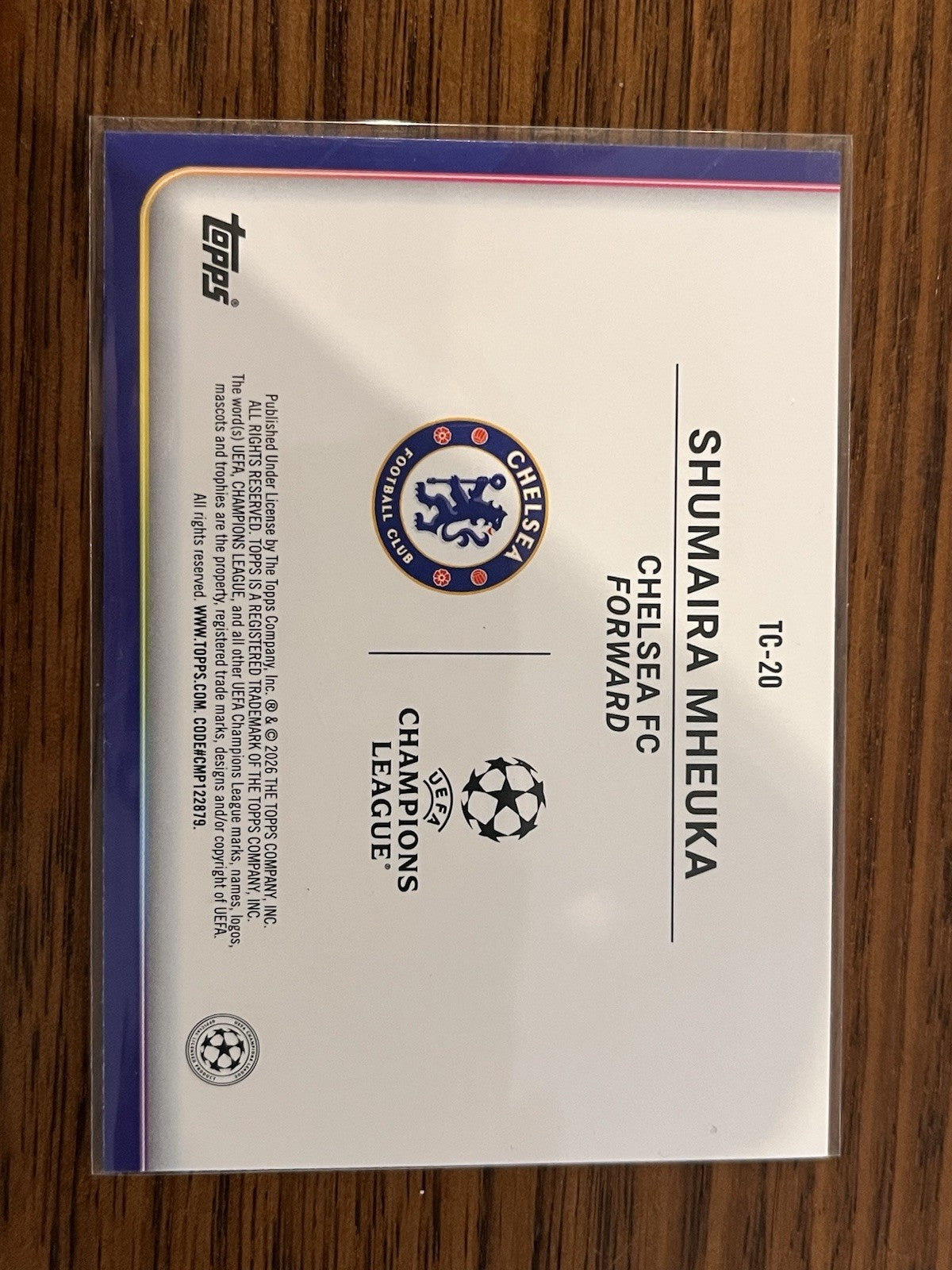 Topps UEFA Champions League Trophy Chasers Rookie Insert Shumaira Mheuka TC 202