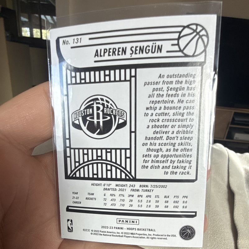 Panini 2022 23 NBA Hoops Base Alperen Sengün Houston Rockets #1311