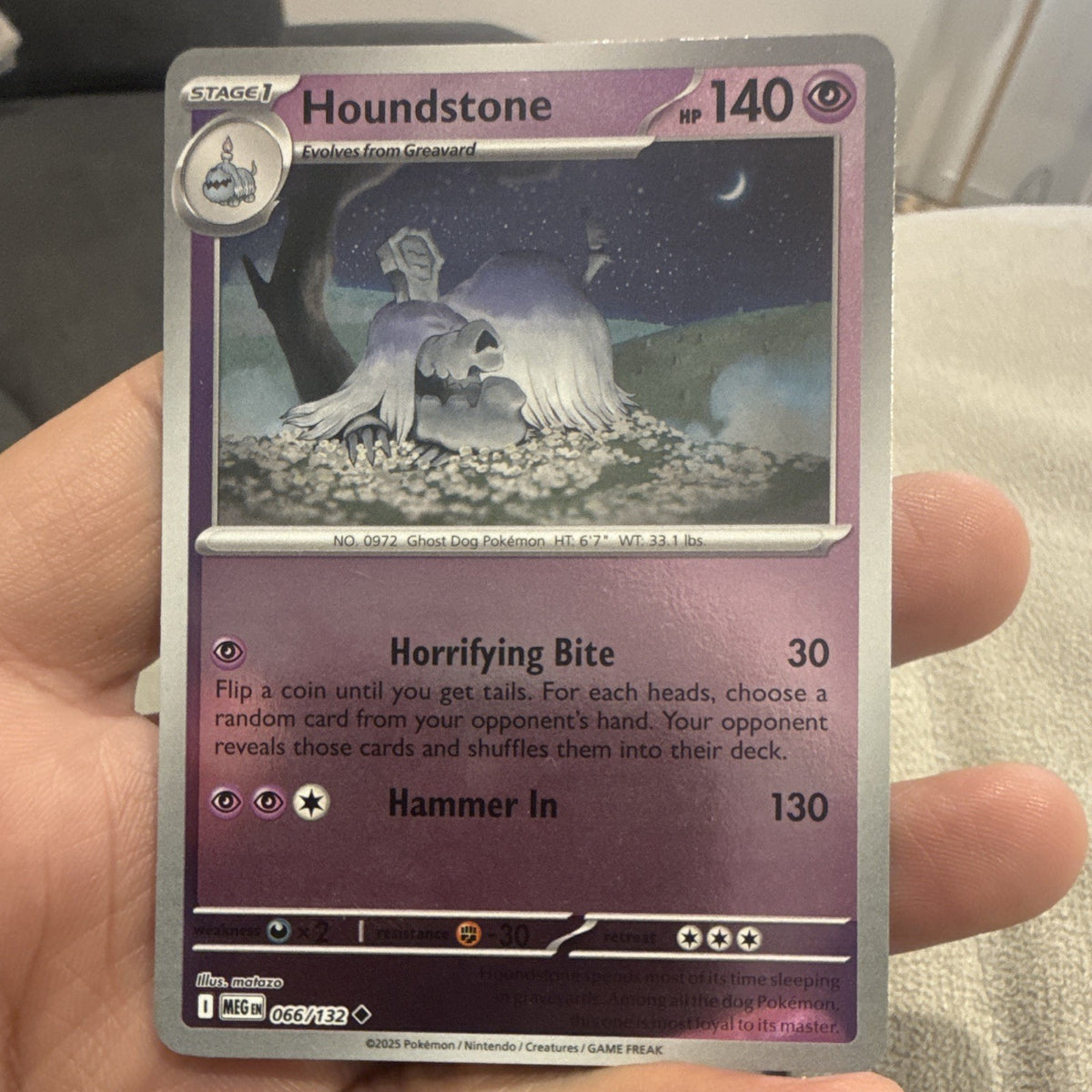 Houndstone 140HP Holo Rare Scarlet & Violet: Paldean Fates 066/132 EN0