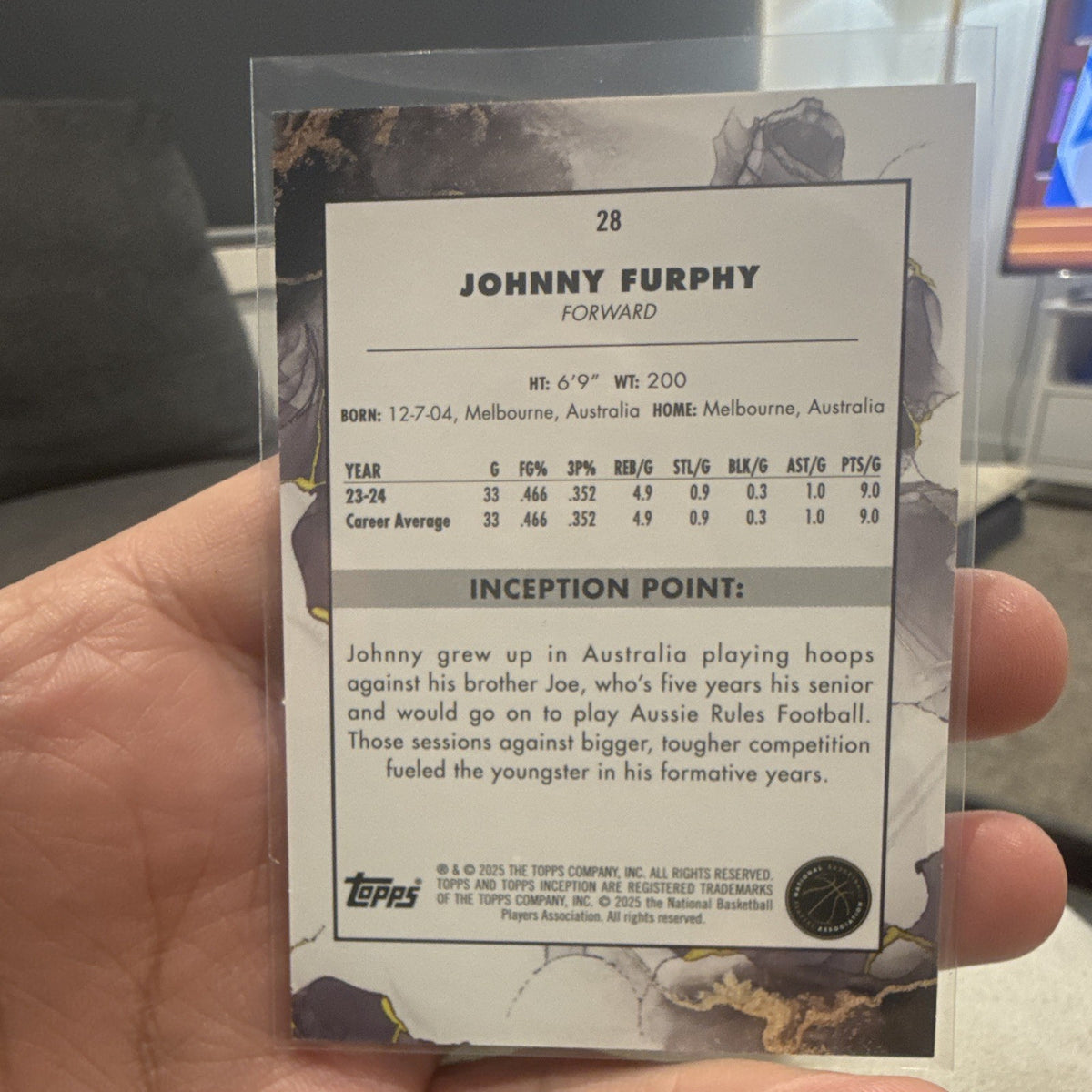 Topps Inception Johnny Furphy Rookie 2023 24 Indiana Pacers Card #281