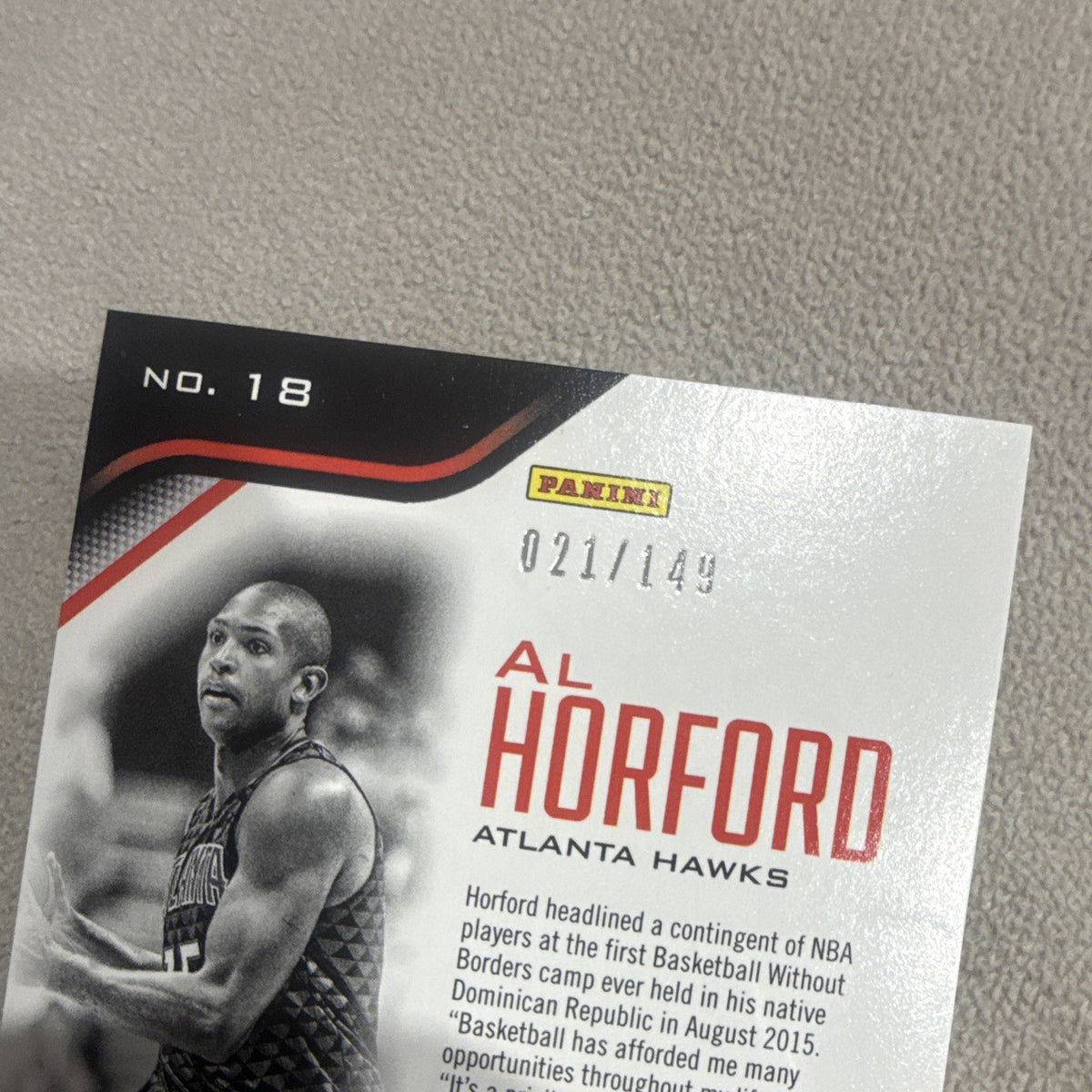 Panini Totally Certified Al Horford Atlanta Hawks #18 021/149 (2015 16)2