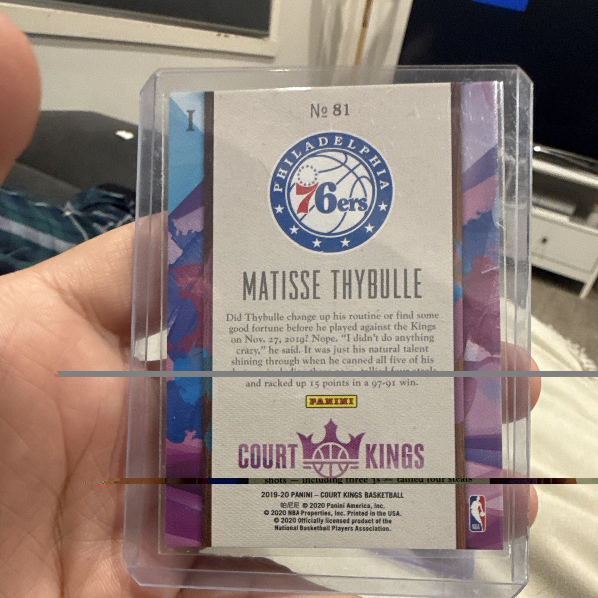 Panini 2019-20 Court Kings Matisse Thybulle Rookie RC #81 Philadelphia 76ers1