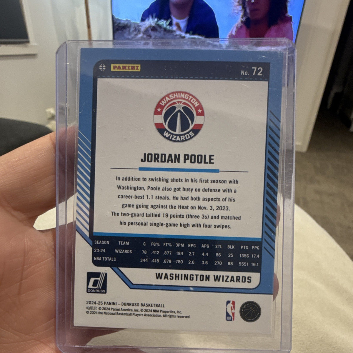 Panini Donruss Jordan Poole Washington Wizards Parallel #72 059/1251