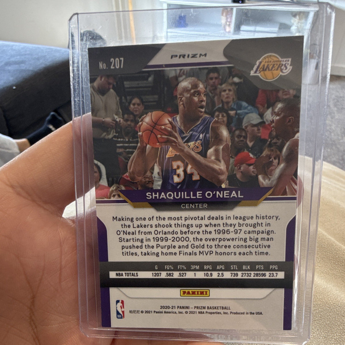 Panini 2020 21 Prizm Basketball Shaquille O'Neal Los Angeles Lakers #2071