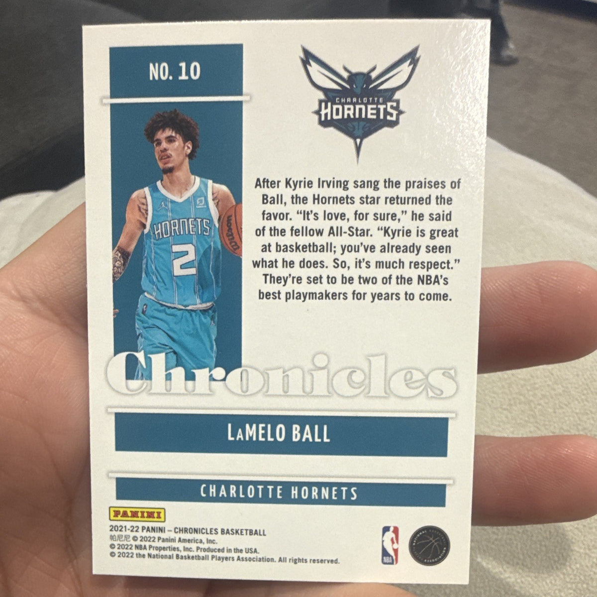 Panini 2021 22 Chronicles Basketball LaMelo Ball Base #10 Hornets1