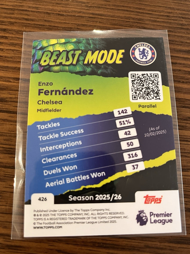 Topps Premier League 2025/26 Enzo Fernández Chelsea Beast Mode Parallel #4262