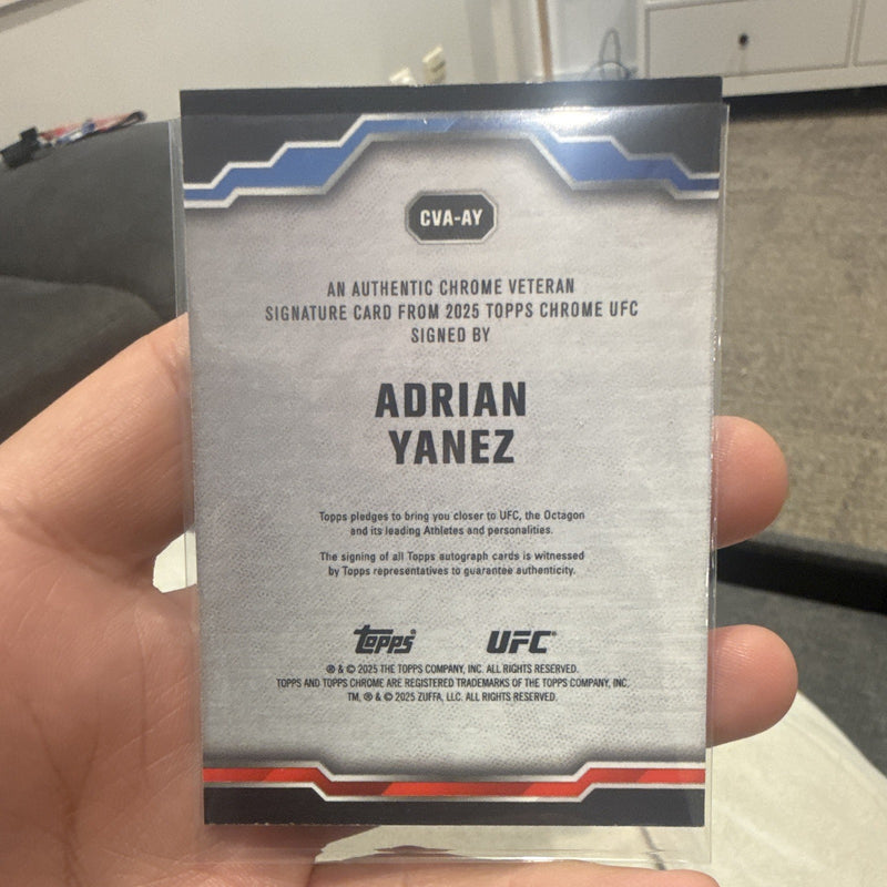 Topps 2025 Topps Chrome UFC Adrian Yanez Chrome Veteran Signature Auto CVA AY1
