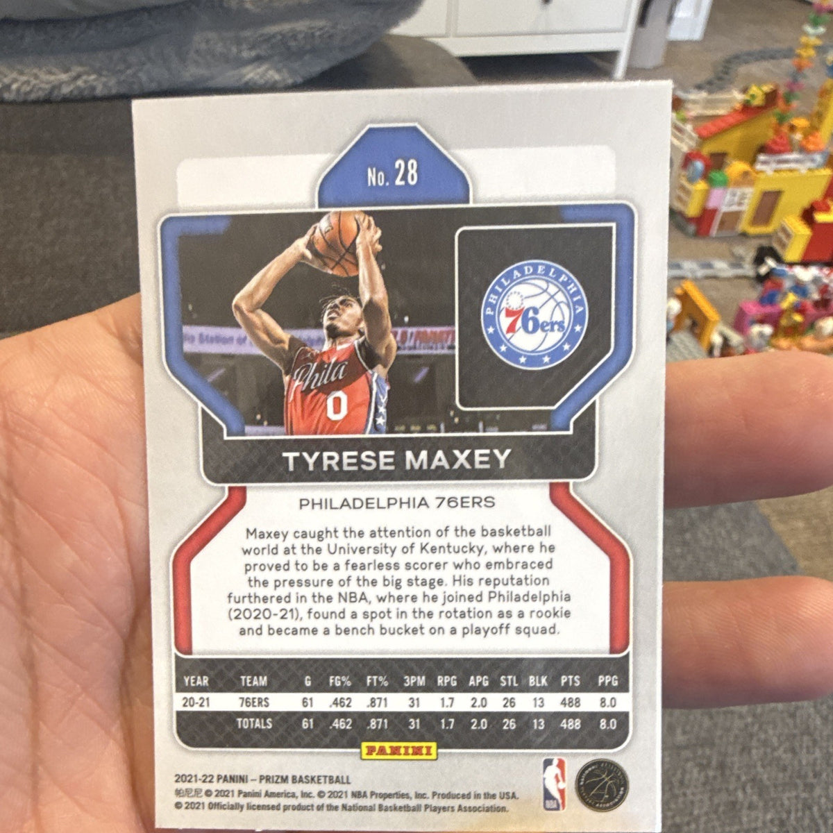 Panini Prizm 2021-22 Tyrese Maxey Base Set Philadelphia 76ers No. 282