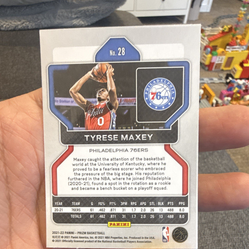 Panini Prizm 2021-22 Tyrese Maxey Base Set Philadelphia 76ers No. 282