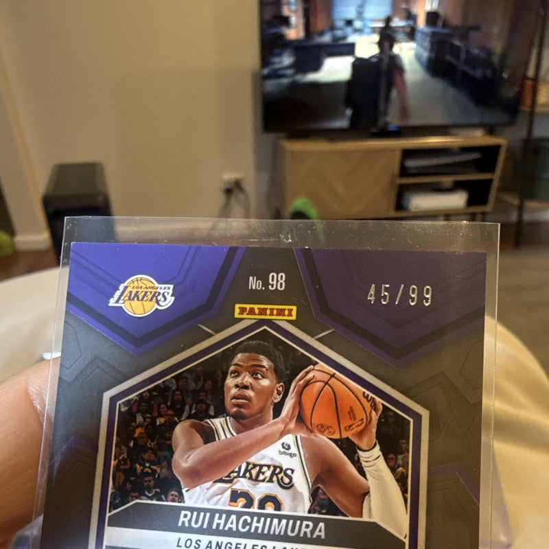 2023 24 Panini Mosaic Rui Hachimura Purple Prizm 45/99 Lakers #982