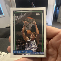 Topps Luc Longley Base Set Minnesota Timberwolves 1991 92 NBA Card #890