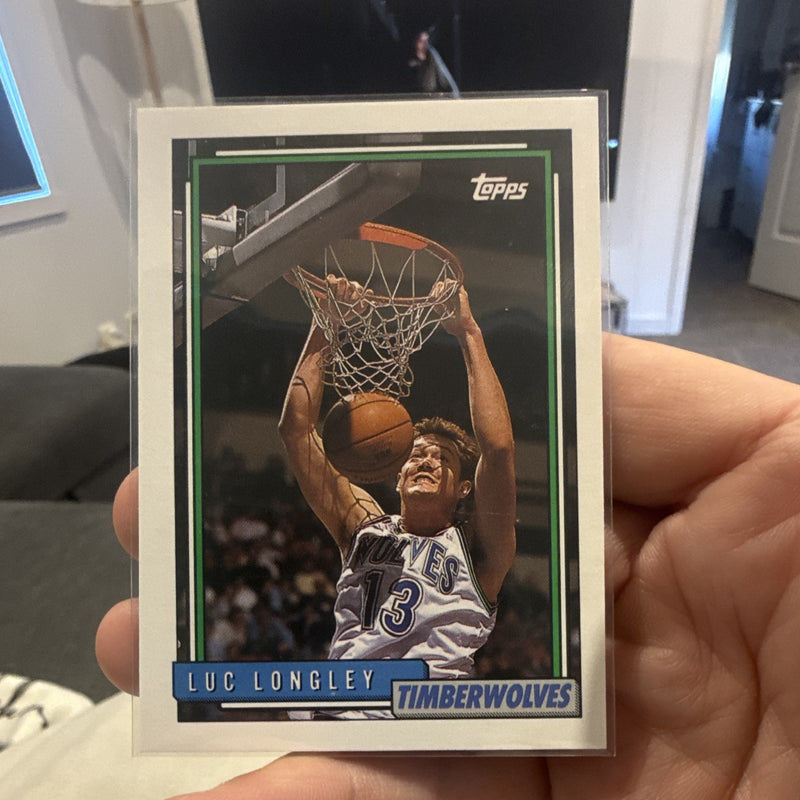 Topps Luc Longley Base Set Minnesota Timberwolves 1991 92 NBA Card #890
