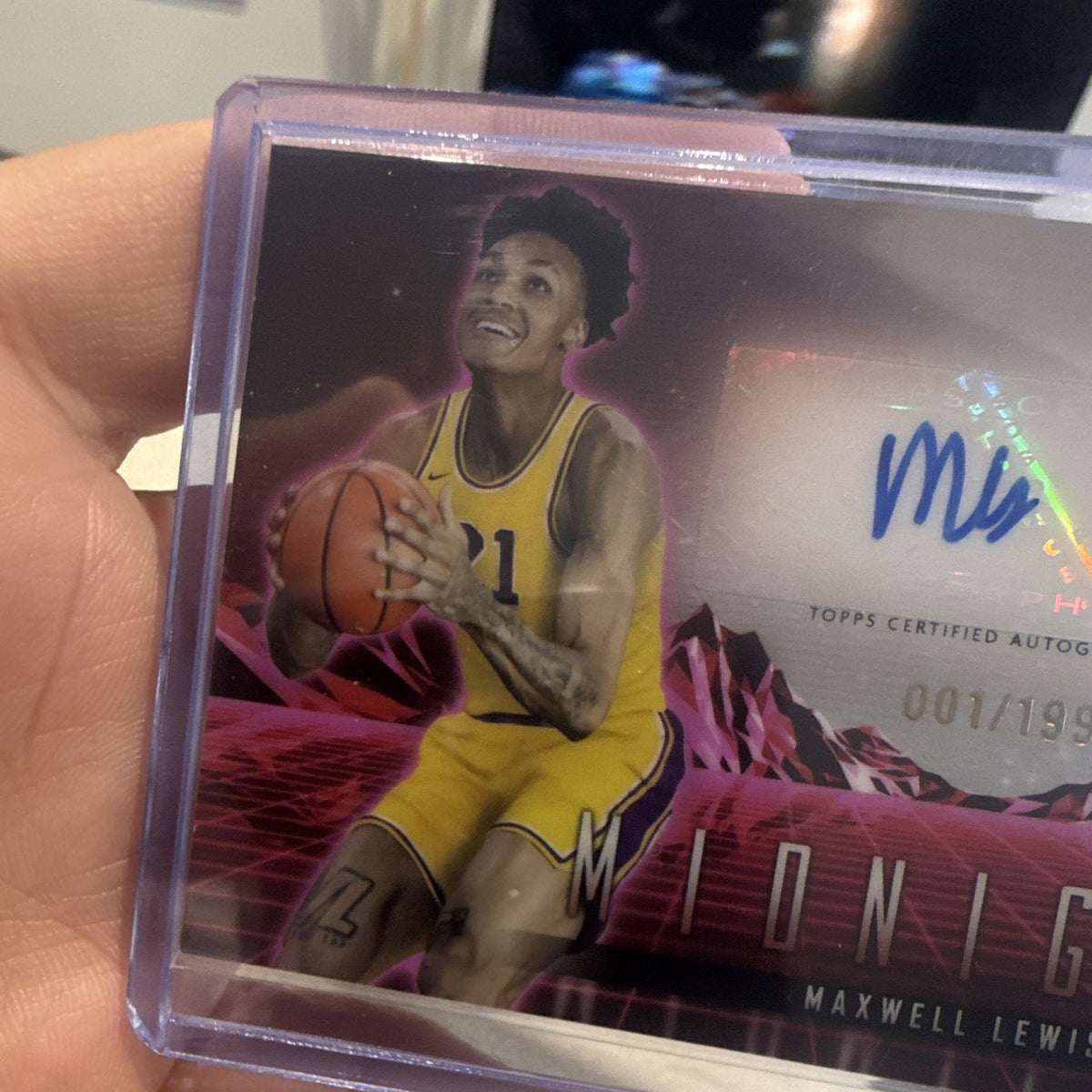 Topps 2024 Midnight Basketball Maxwell Lewis RC Auto Rookie Horizon Sign 001/1992
