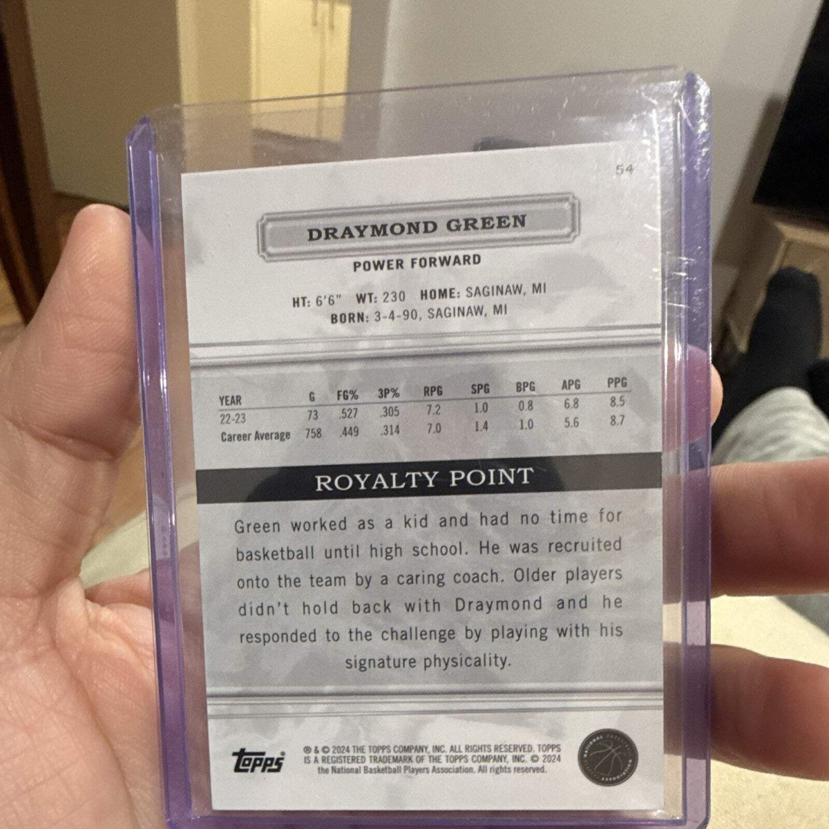 Topps Draymond Green Royalty Point #54 Serial Numbered 54/99 Warriors2